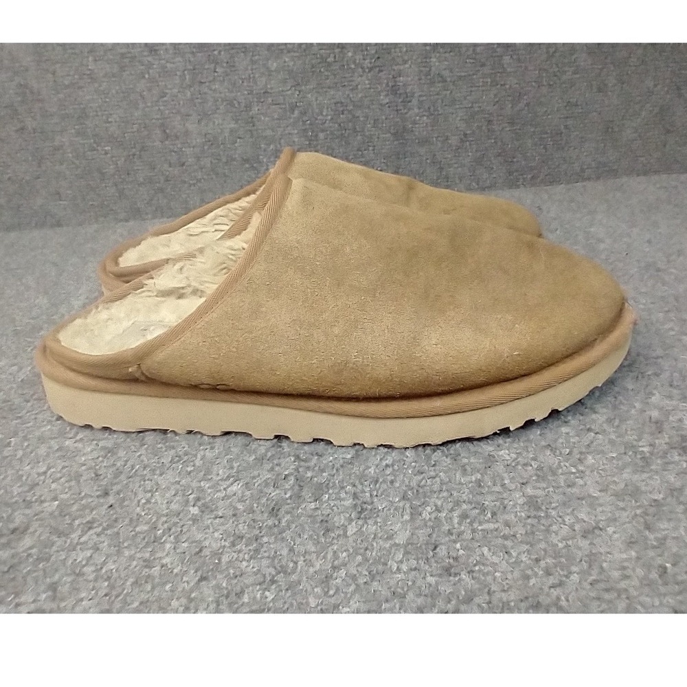 UGG Tasman LTA Slippers Mens Size 10 Chestnut Suede Shearling Mules 1129290